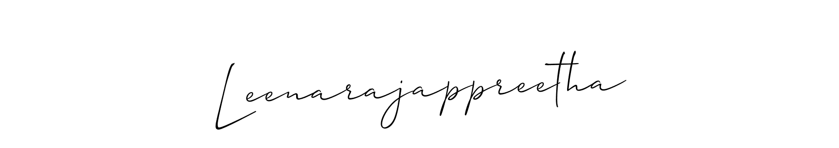 Make a beautiful signature design for name Leenarajappreetha. With this signature (Allison_Script) style, you can create a handwritten signature for free. Leenarajappreetha signature style 2 images and pictures png