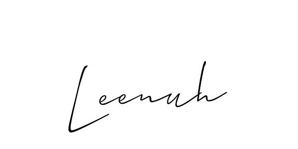 Make a short Leenuh signature style. Manage your documents anywhere anytime using Allison_Script. Create and add eSignatures, submit forms, share and send files easily. Leenuh signature style 2 images and pictures png