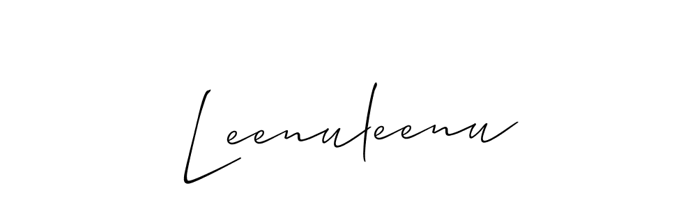 Create a beautiful signature design for name Leenuleenu. With this signature (Allison_Script) fonts, you can make a handwritten signature for free. Leenuleenu signature style 2 images and pictures png