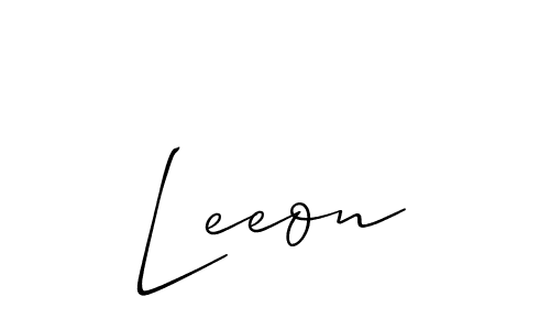 Make a beautiful signature design for name Leeon. With this signature (Allison_Script) style, you can create a handwritten signature for free. Leeon signature style 2 images and pictures png