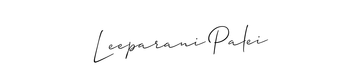 Similarly Allison_Script is the best handwritten signature design. Signature creator online .You can use it as an online autograph creator for name Leeparani Palei. Leeparani Palei signature style 2 images and pictures png