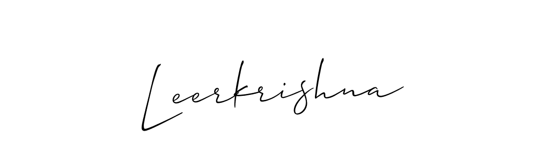 Also we have Leerkrishna name is the best signature style. Create professional handwritten signature collection using Allison_Script autograph style. Leerkrishna signature style 2 images and pictures png