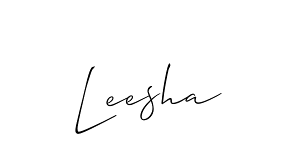 How to make Leesha name signature. Use Allison_Script style for creating short signs online. This is the latest handwritten sign. Leesha signature style 2 images and pictures png