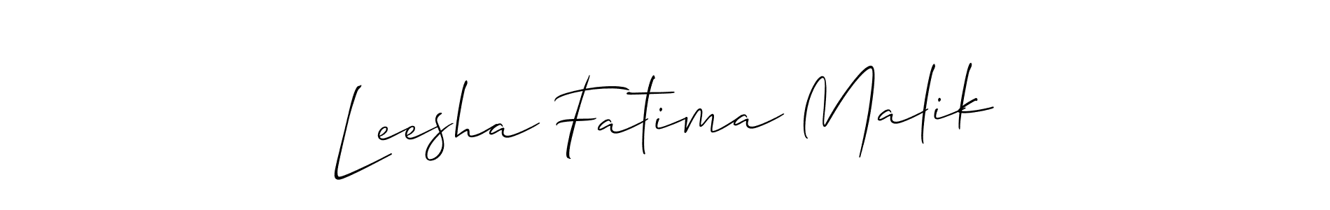 You can use this online signature creator to create a handwritten signature for the name Leesha Fatima Malik. This is the best online autograph maker. Leesha Fatima Malik signature style 2 images and pictures png