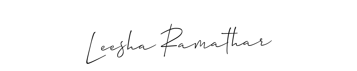 Create a beautiful signature design for name Leesha Ramathar. With this signature (Allison_Script) fonts, you can make a handwritten signature for free. Leesha Ramathar signature style 2 images and pictures png