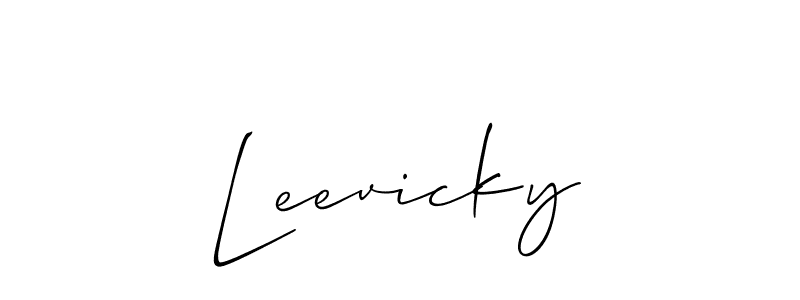 Leevicky stylish signature style. Best Handwritten Sign (Allison_Script) for my name. Handwritten Signature Collection Ideas for my name Leevicky. Leevicky signature style 2 images and pictures png