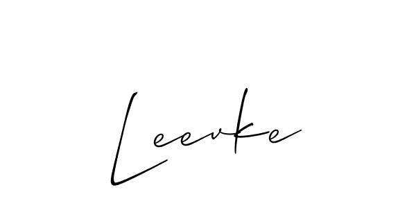 How to make Leevke name signature. Use Allison_Script style for creating short signs online. This is the latest handwritten sign. Leevke signature style 2 images and pictures png