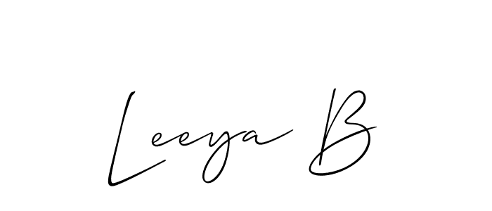 Use a signature maker to create a handwritten signature online. With this signature software, you can design (Allison_Script) your own signature for name Leeya B. Leeya B signature style 2 images and pictures png