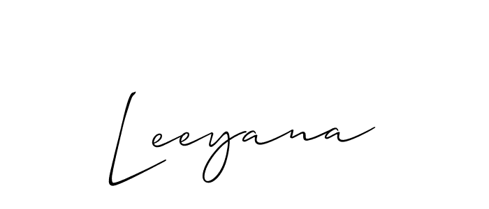 Create a beautiful signature design for name Leeyana. With this signature (Allison_Script) fonts, you can make a handwritten signature for free. Leeyana signature style 2 images and pictures png