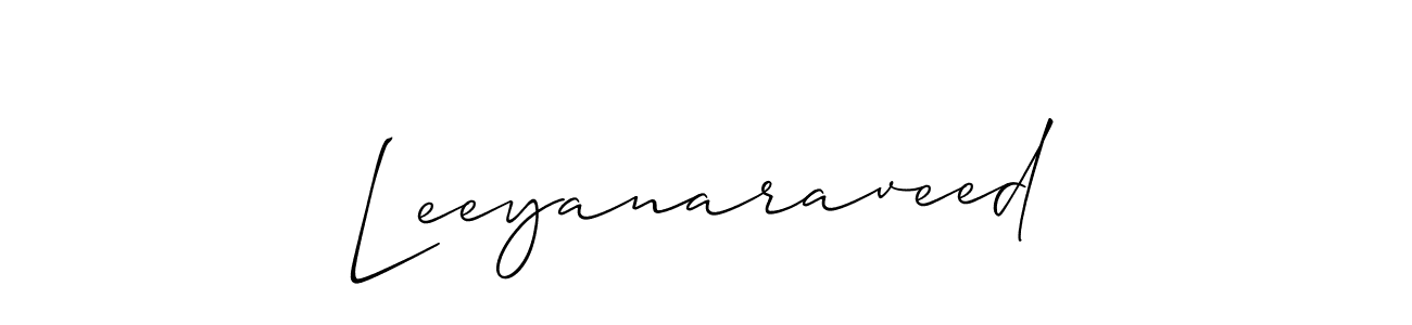 How to make Leeyanaraveed name signature. Use Allison_Script style for creating short signs online. This is the latest handwritten sign. Leeyanaraveed signature style 2 images and pictures png