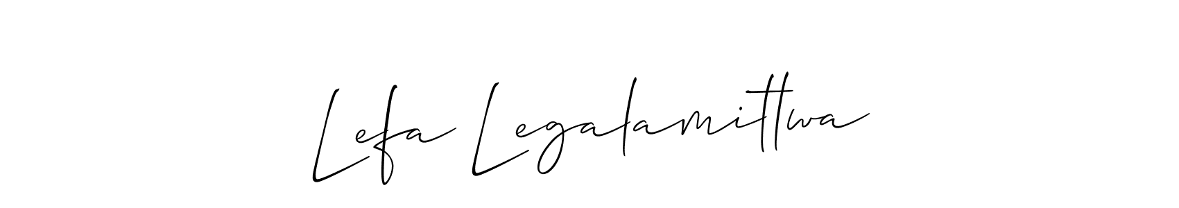 Also we have Lefa Legalamitlwa name is the best signature style. Create professional handwritten signature collection using Allison_Script autograph style. Lefa Legalamitlwa signature style 2 images and pictures png