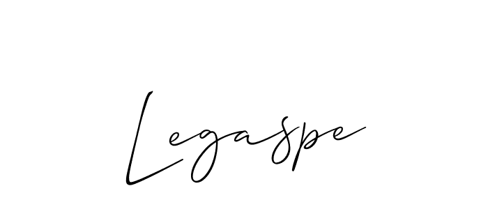 Use a signature maker to create a handwritten signature online. With this signature software, you can design (Allison_Script) your own signature for name Legaspe. Legaspe signature style 2 images and pictures png