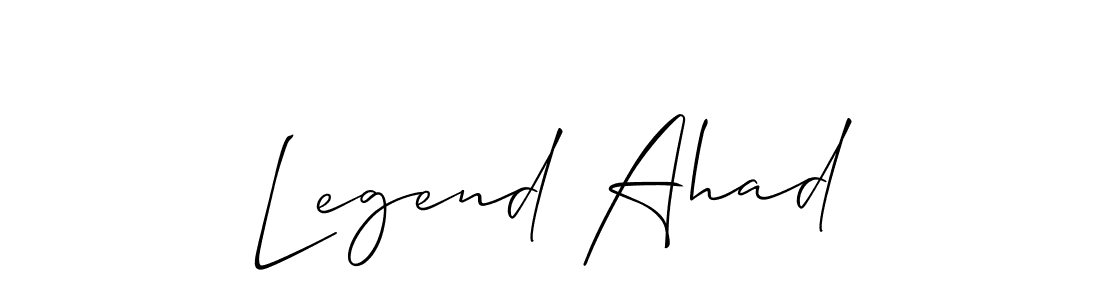 Use a signature maker to create a handwritten signature online. With this signature software, you can design (Allison_Script) your own signature for name Legend Ahad. Legend Ahad signature style 2 images and pictures png