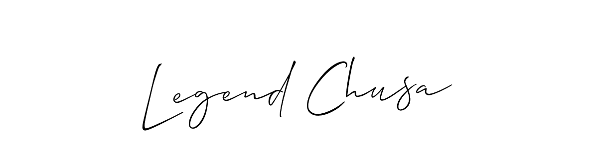 Similarly Allison_Script is the best handwritten signature design. Signature creator online .You can use it as an online autograph creator for name Legend Chusa. Legend Chusa signature style 2 images and pictures png