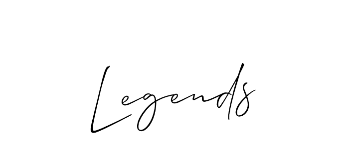 Design your own signature with our free online signature maker. With this signature software, you can create a handwritten (Allison_Script) signature for name Legends. Legends signature style 2 images and pictures png