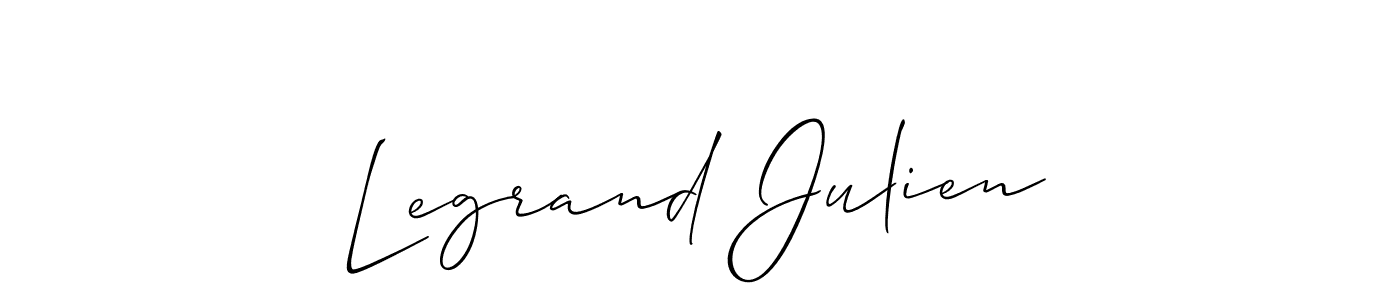 Also You can easily find your signature by using the search form. We will create Legrand Julien name handwritten signature images for you free of cost using Allison_Script sign style. Legrand Julien signature style 2 images and pictures png