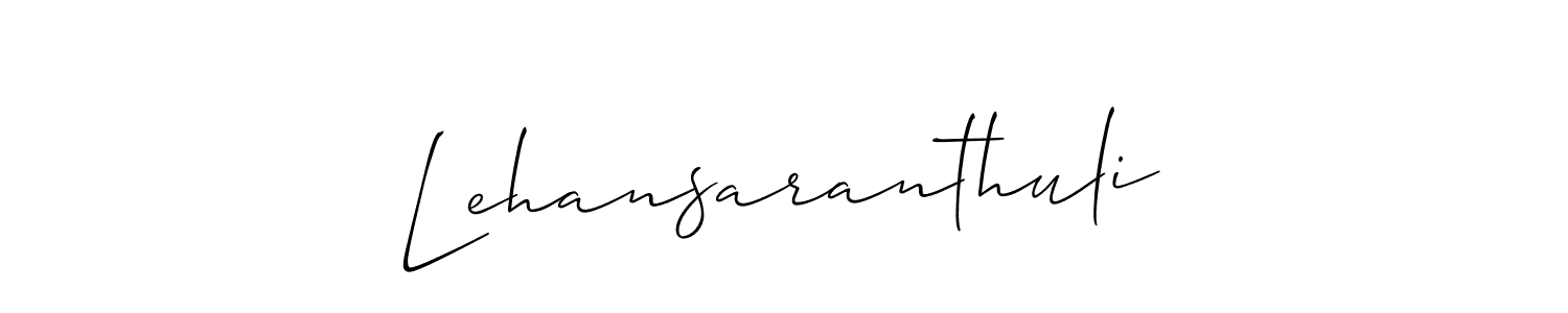 Lehansaranthuli stylish signature style. Best Handwritten Sign (Allison_Script) for my name. Handwritten Signature Collection Ideas for my name Lehansaranthuli. Lehansaranthuli signature style 2 images and pictures png