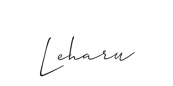 How to Draw Leharu signature style? Allison_Script is a latest design signature styles for name Leharu. Leharu signature style 2 images and pictures png