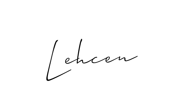 Make a beautiful signature design for name Lehcen. With this signature (Allison_Script) style, you can create a handwritten signature for free. Lehcen signature style 2 images and pictures png