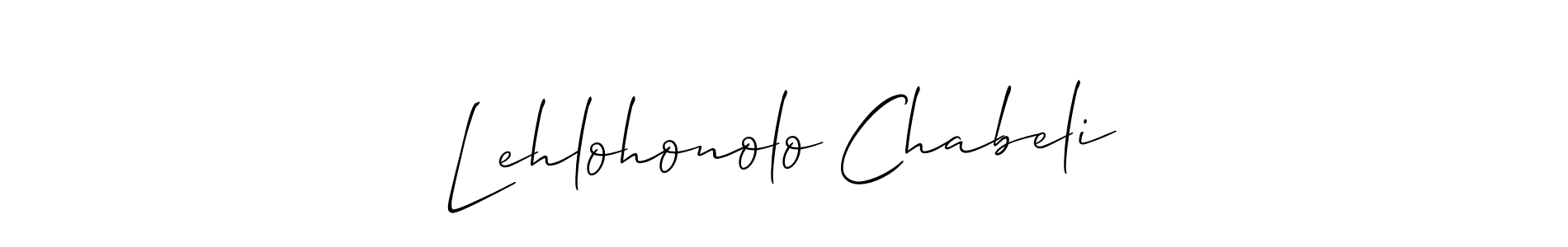 Design your own signature with our free online signature maker. With this signature software, you can create a handwritten (Allison_Script) signature for name Lehlohonolo Chabeli. Lehlohonolo Chabeli signature style 2 images and pictures png