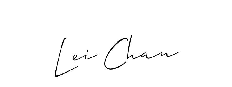 Also You can easily find your signature by using the search form. We will create Lei Chan name handwritten signature images for you free of cost using Allison_Script sign style. Lei Chan signature style 2 images and pictures png