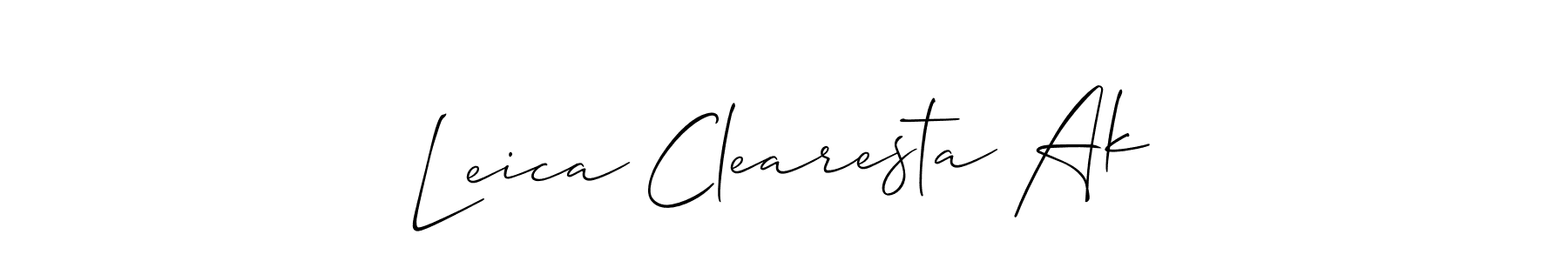 Also You can easily find your signature by using the search form. We will create Leica Clearesta Ak name handwritten signature images for you free of cost using Allison_Script sign style. Leica Clearesta Ak signature style 2 images and pictures png