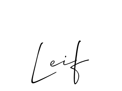 The best way (Allison_Script) to make a short signature is to pick only two or three words in your name. The name Leif include a total of six letters. For converting this name. Leif signature style 2 images and pictures png