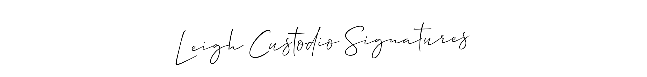 Also we have Leigh Custodio Signatures name is the best signature style. Create professional handwritten signature collection using Allison_Script autograph style. Leigh Custodio Signatures signature style 2 images and pictures png