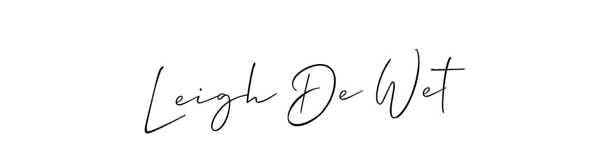 Leigh De Wet stylish signature style. Best Handwritten Sign (Allison_Script) for my name. Handwritten Signature Collection Ideas for my name Leigh De Wet. Leigh De Wet signature style 2 images and pictures png