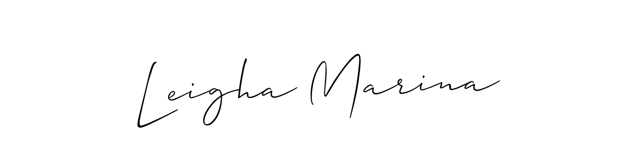 It looks lik you need a new signature style for name Leigha Marina. Design unique handwritten (Allison_Script) signature with our free signature maker in just a few clicks. Leigha Marina signature style 2 images and pictures png