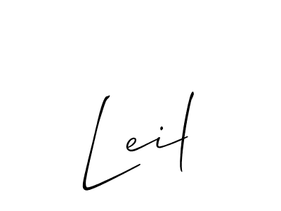 Also we have Leil name is the best signature style. Create professional handwritten signature collection using Allison_Script autograph style. Leil signature style 2 images and pictures png