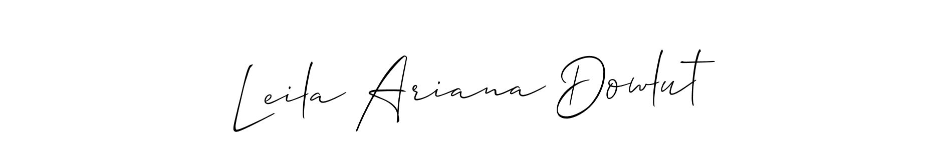 You can use this online signature creator to create a handwritten signature for the name Leila Ariana Dowlut. This is the best online autograph maker. Leila Ariana Dowlut signature style 2 images and pictures png