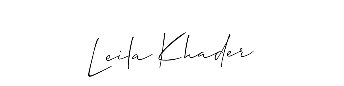 How to make Leila Khader name signature. Use Allison_Script style for creating short signs online. This is the latest handwritten sign. Leila Khader signature style 2 images and pictures png