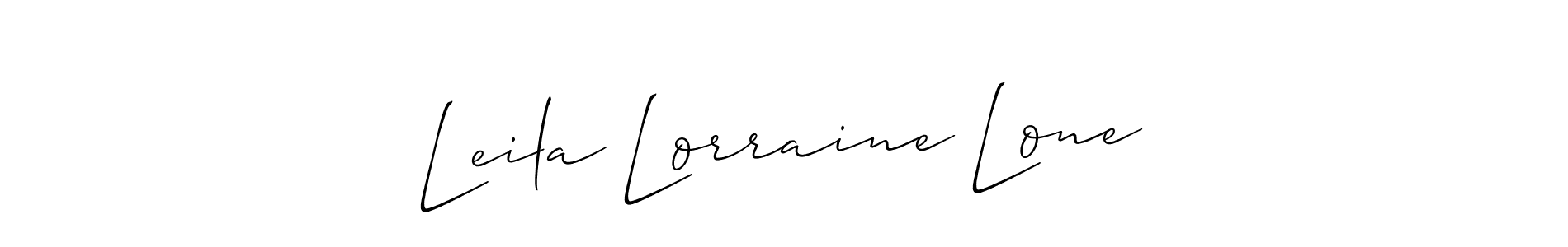 Create a beautiful signature design for name Leila Lorraine Lone. With this signature (Allison_Script) fonts, you can make a handwritten signature for free. Leila Lorraine Lone signature style 2 images and pictures png