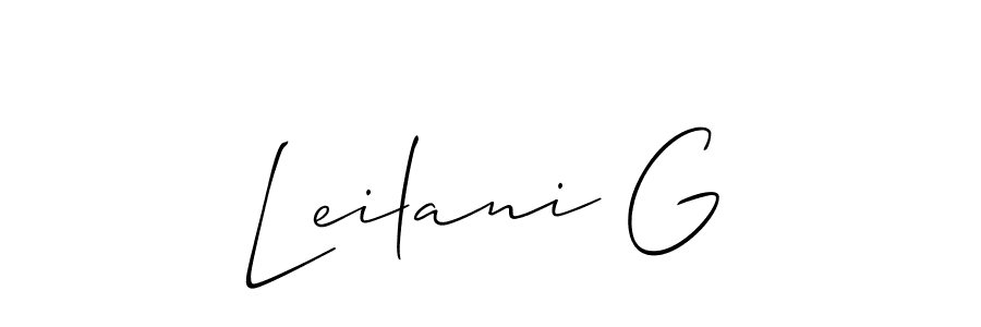 This is the best signature style for the Leilani G name. Also you like these signature font (Allison_Script). Mix name signature. Leilani G signature style 2 images and pictures png