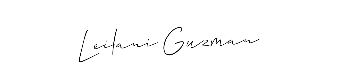 It looks lik you need a new signature style for name Leilani Guzman. Design unique handwritten (Allison_Script) signature with our free signature maker in just a few clicks. Leilani Guzman signature style 2 images and pictures png