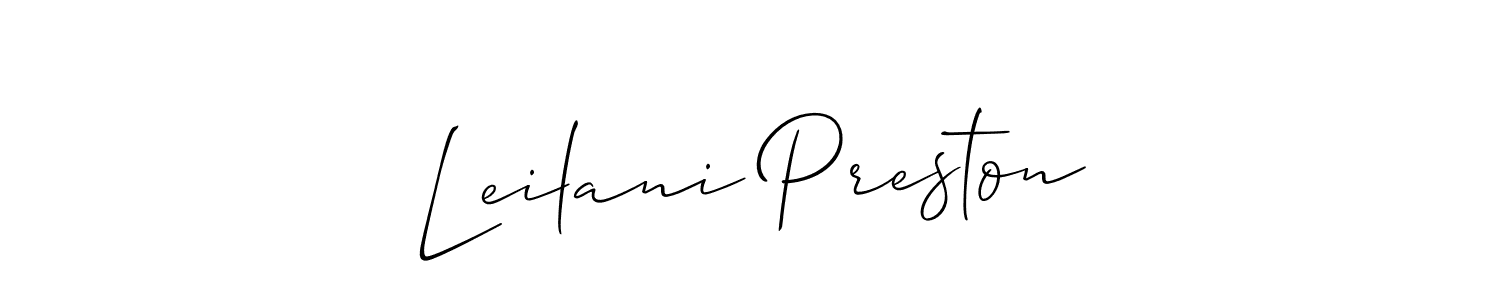 Make a beautiful signature design for name Leilani Preston. With this signature (Allison_Script) style, you can create a handwritten signature for free. Leilani Preston signature style 2 images and pictures png