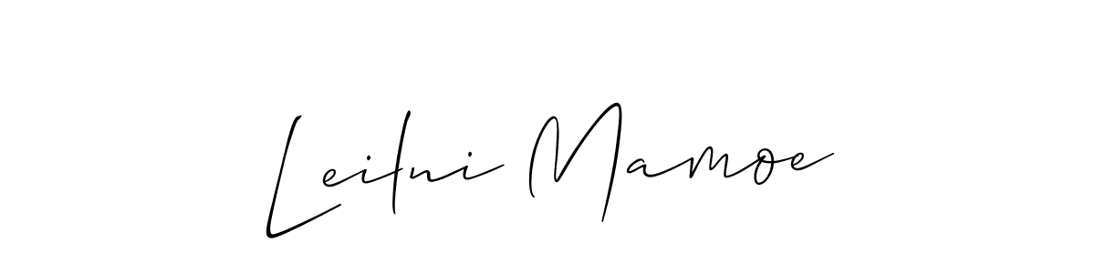 You should practise on your own different ways (Allison_Script) to write your name (Leilni Mamoe) in signature. don't let someone else do it for you. Leilni Mamoe signature style 2 images and pictures png