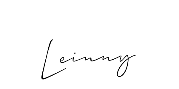 Allison_Script is a professional signature style that is perfect for those who want to add a touch of class to their signature. It is also a great choice for those who want to make their signature more unique. Get Leinny name to fancy signature for free. Leinny signature style 2 images and pictures png