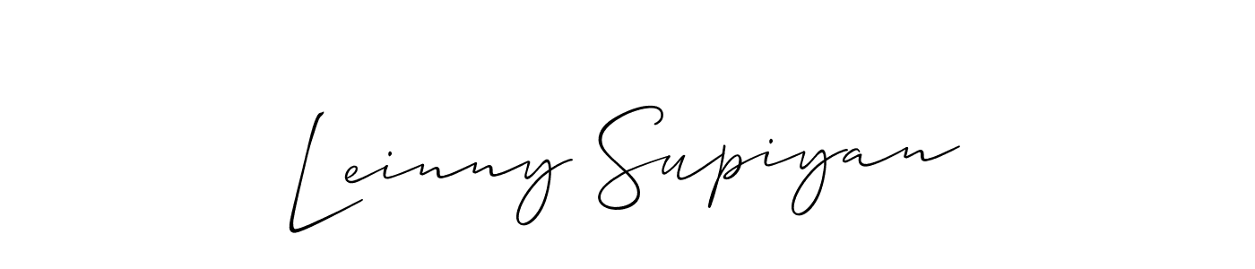 if you are searching for the best signature style for your name Leinny Supiyan. so please give up your signature search. here we have designed multiple signature styles  using Allison_Script. Leinny Supiyan signature style 2 images and pictures png