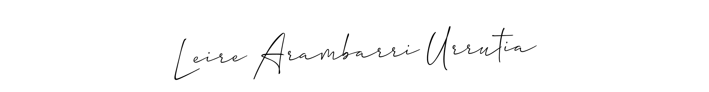 The best way (Allison_Script) to make a short signature is to pick only two or three words in your name. The name Leire Arambarri Urrutia include a total of six letters. For converting this name. Leire Arambarri Urrutia signature style 2 images and pictures png