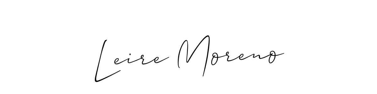 Similarly Allison_Script is the best handwritten signature design. Signature creator online .You can use it as an online autograph creator for name Leire Moreno. Leire Moreno signature style 2 images and pictures png