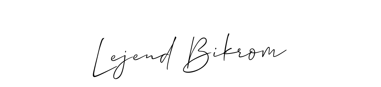 Design your own signature with our free online signature maker. With this signature software, you can create a handwritten (Allison_Script) signature for name Lejend Bikrom. Lejend Bikrom signature style 2 images and pictures png