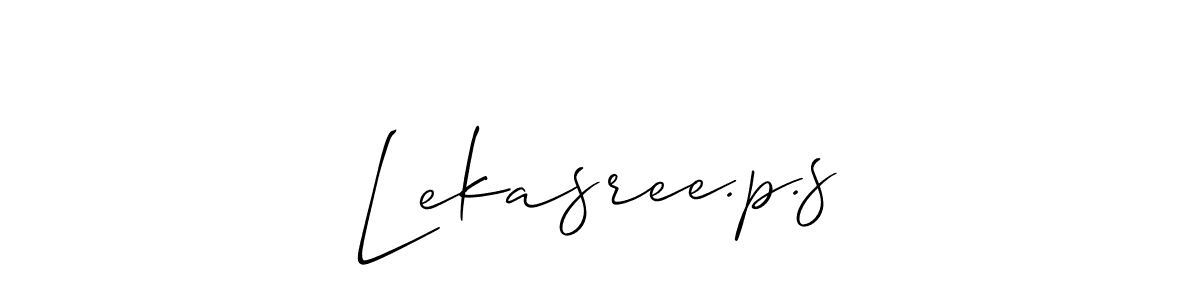 Use a signature maker to create a handwritten signature online. With this signature software, you can design (Allison_Script) your own signature for name Lekasree.p.s. Lekasree.p.s signature style 2 images and pictures png