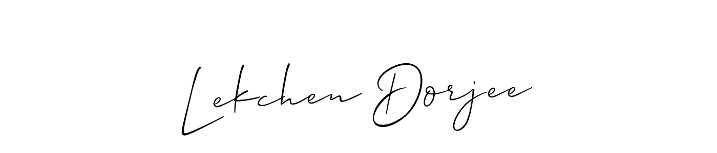 Also You can easily find your signature by using the search form. We will create Lekchen Dorjee name handwritten signature images for you free of cost using Allison_Script sign style. Lekchen Dorjee signature style 2 images and pictures png