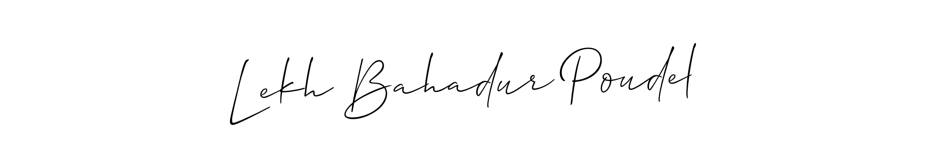 It looks lik you need a new signature style for name Lekh Bahadur Poudel. Design unique handwritten (Allison_Script) signature with our free signature maker in just a few clicks. Lekh Bahadur Poudel signature style 2 images and pictures png