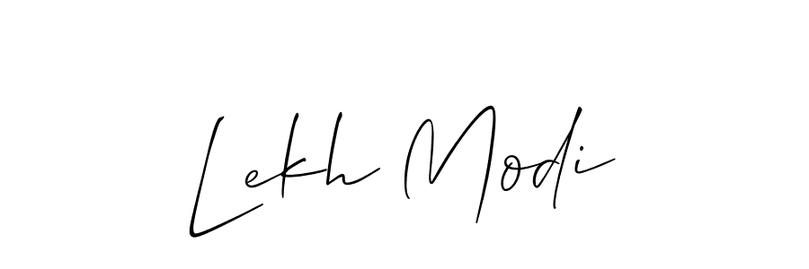 Allison_Script is a professional signature style that is perfect for those who want to add a touch of class to their signature. It is also a great choice for those who want to make their signature more unique. Get Lekh Modi name to fancy signature for free. Lekh Modi signature style 2 images and pictures png