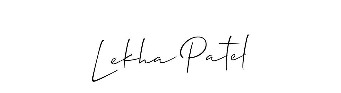 The best way (Allison_Script) to make a short signature is to pick only two or three words in your name. The name Lekha Patel include a total of six letters. For converting this name. Lekha Patel signature style 2 images and pictures png