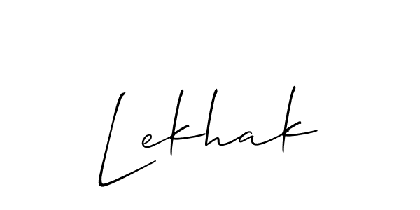 Design your own signature with our free online signature maker. With this signature software, you can create a handwritten (Allison_Script) signature for name Lekhak. Lekhak signature style 2 images and pictures png