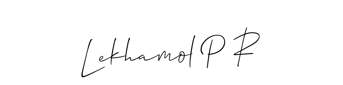 Use a signature maker to create a handwritten signature online. With this signature software, you can design (Allison_Script) your own signature for name Lekhamol P R. Lekhamol P R signature style 2 images and pictures png